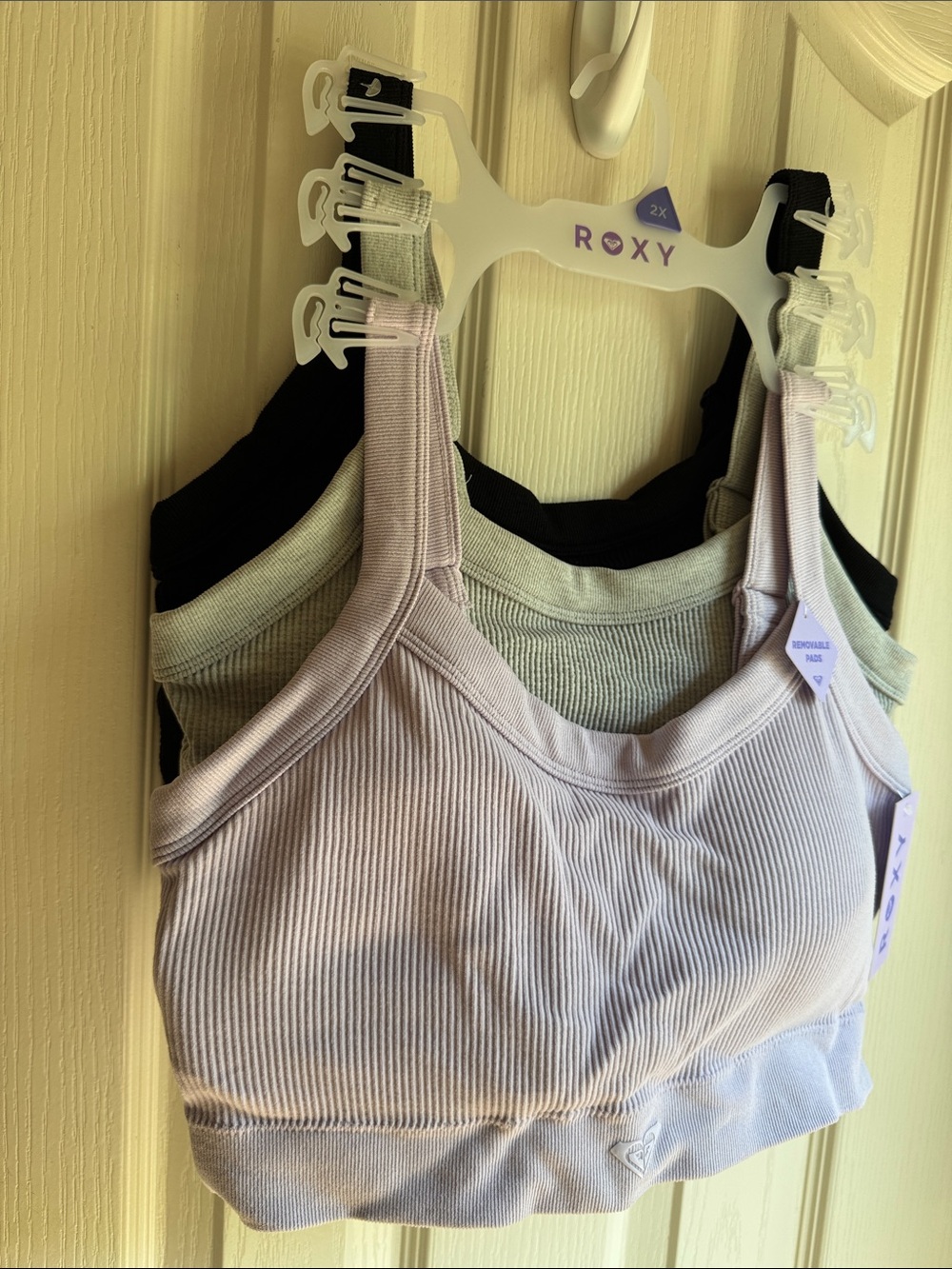 NWT ROXY SET OF THREE WIRELESS COMFORT BRAS-LILAC-GRAY-BLACK